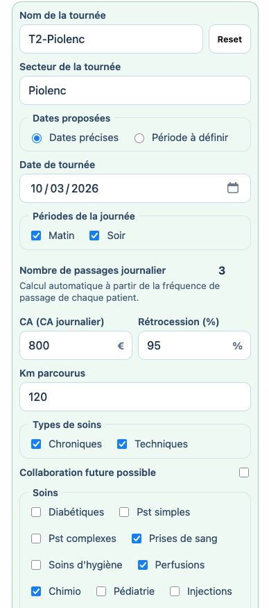 Aperçu de la fiche profil remplaçant de l'application IDHELP